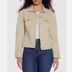 GAP Women's Cream Corduroy Jacket With Puff Sleeve | Large